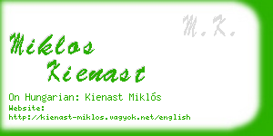 miklos kienast business card